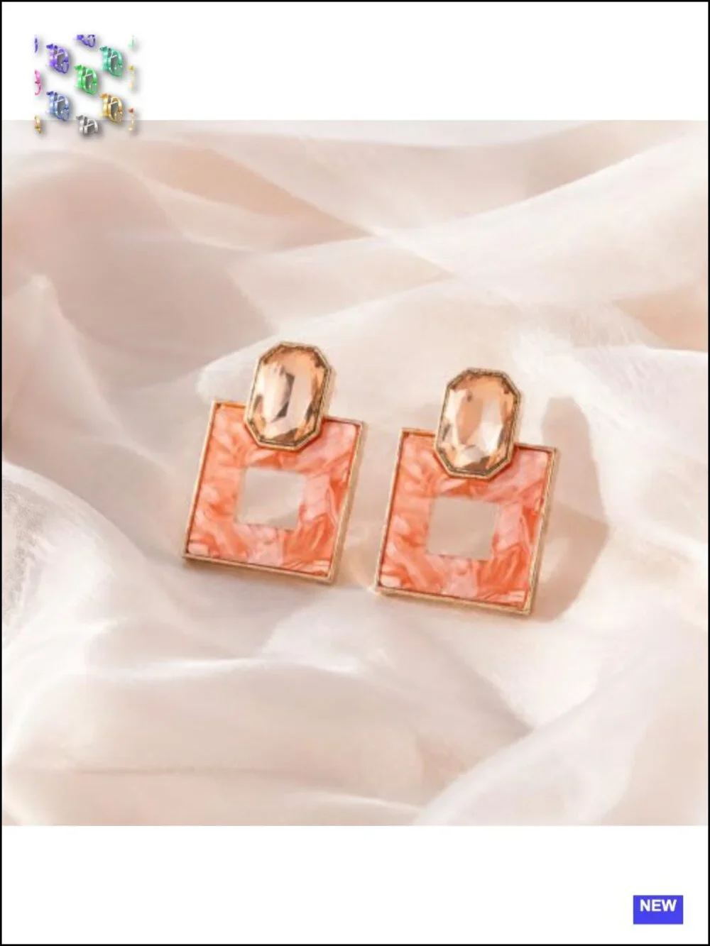 Geometric Dangle Earrings, Cute Statement Acrylic Hanging Earrings